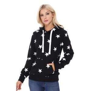 Reflex Black Star Print Women's Hoodie